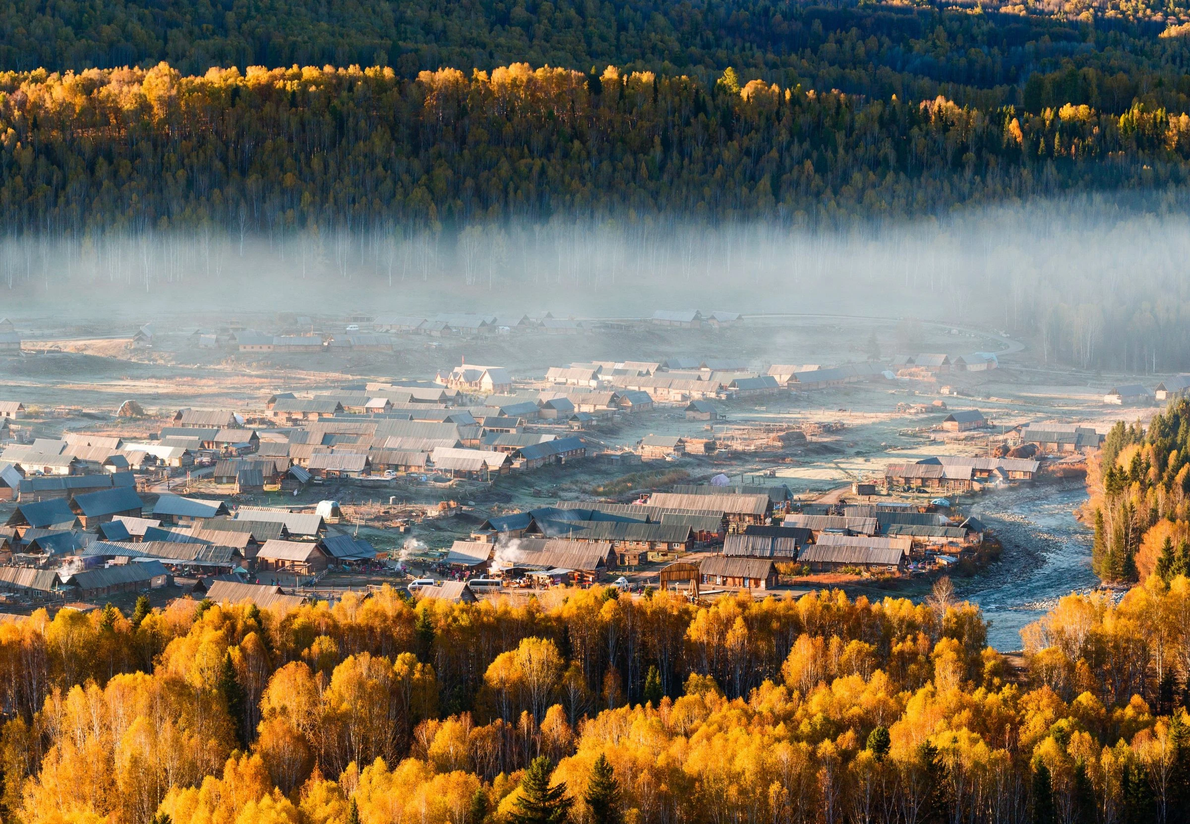 禾木村老村+哈登觀景台(遠眺禾木老村)