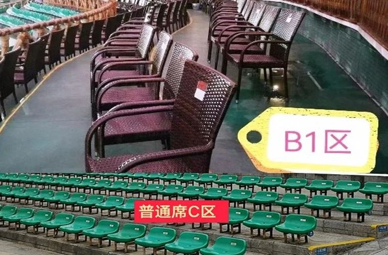 印象．劉三姐(VIP-B1藤椅席和一般座位比較圖)