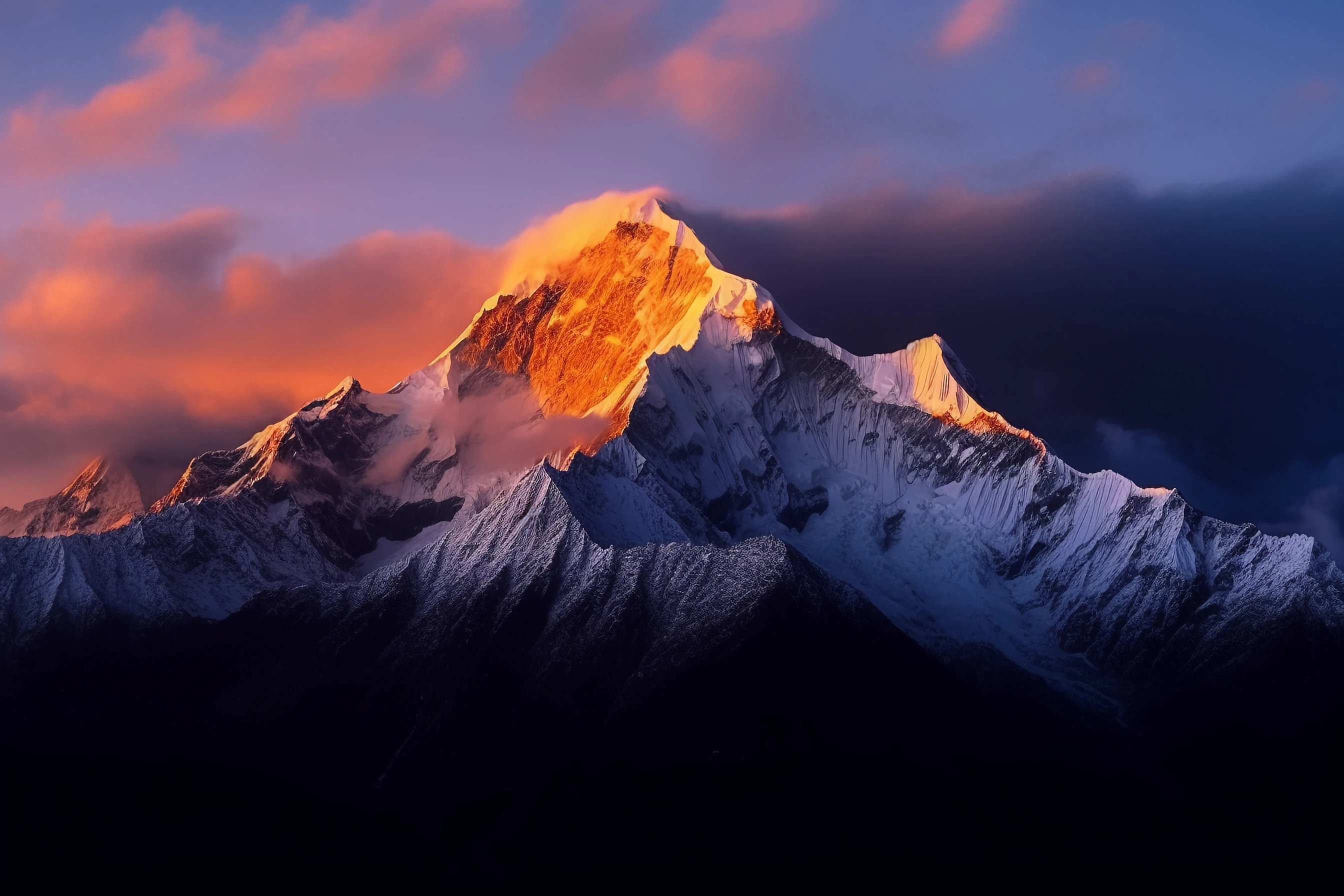 飛來寺觀景台-日照金山